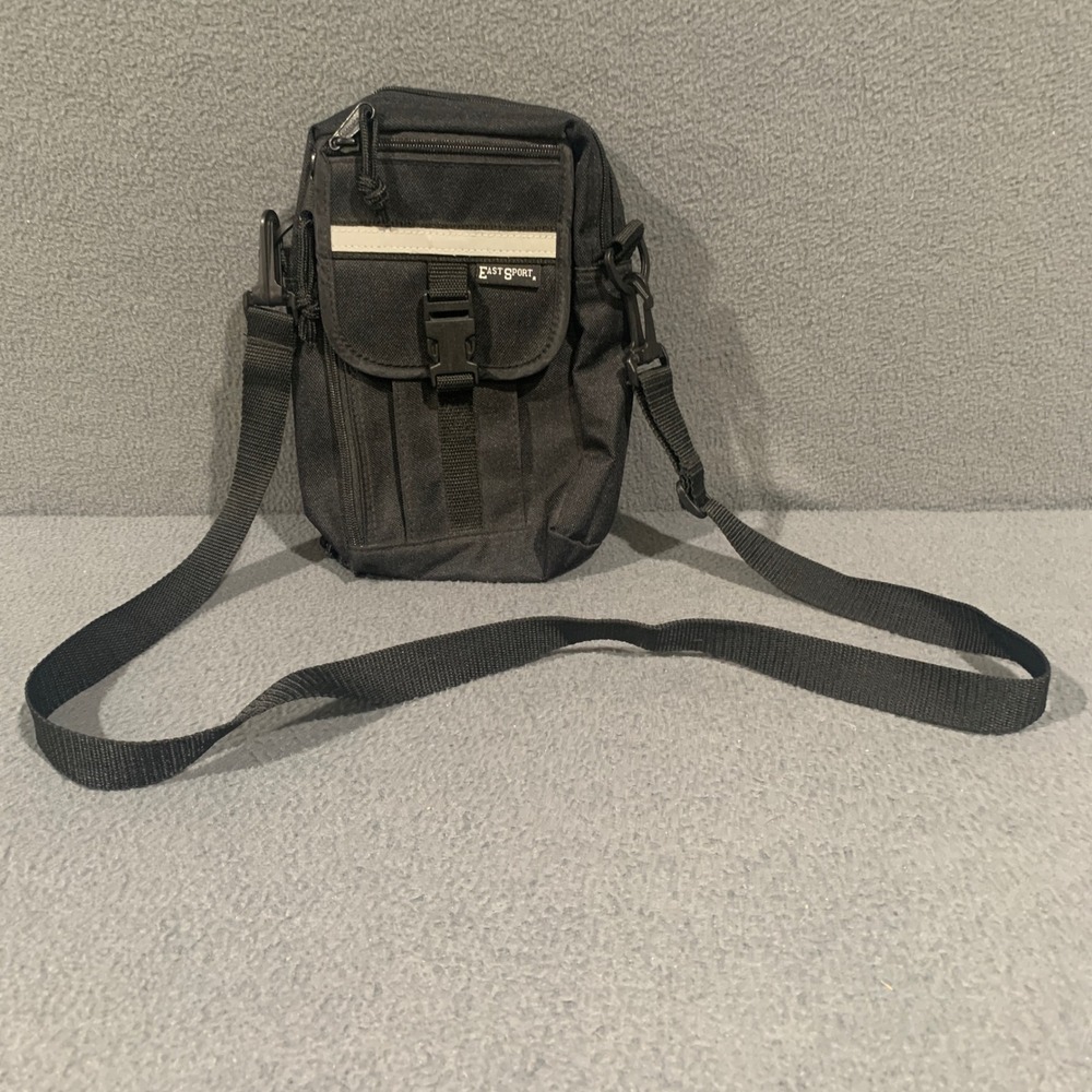 Eastsport Black Tactical Crossbody Messenger Bag Utility Techwear Travel Bag